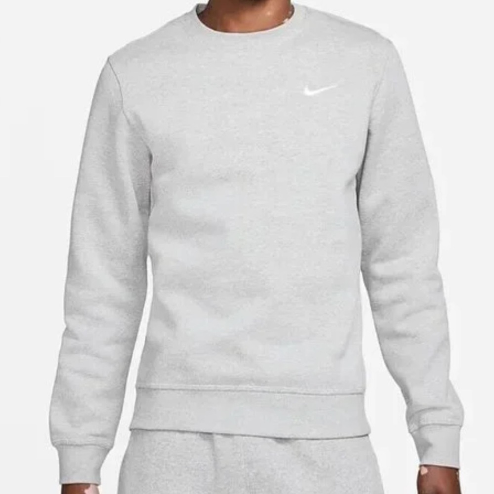 Nike Sportswear Club Fleece Men's Crew Size XL Grey Heather/White NSW.    4